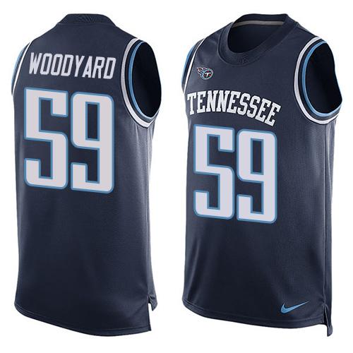 Nike Titans #59 Wesley Woodyard Navy Blue Alternate Men's Stitched NFL Limited Tank Top Jersey - Click Image to Close